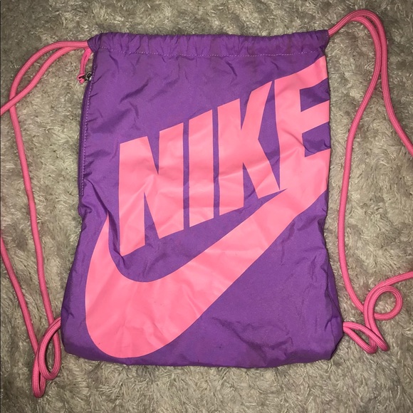 purple nike drawstring bag